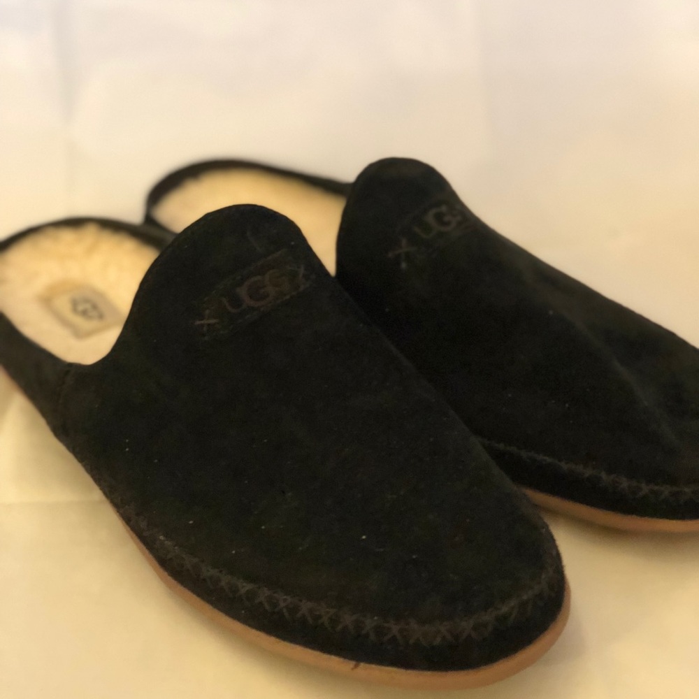 Like new black slip on UGG slippers, size 9
